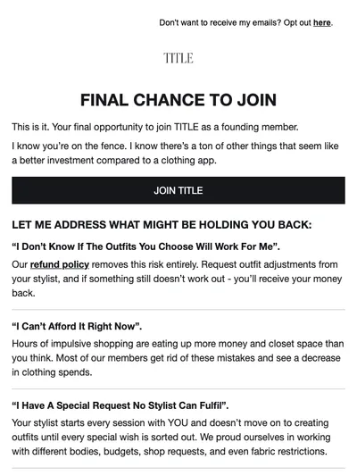 Last chance: Your personal style journey is waiting