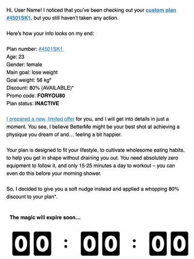 Your personalized plan has been updated