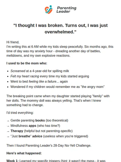 Disappear for 28 days to become a calm, no-yell parent