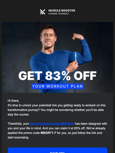Save 83% on your workout plan