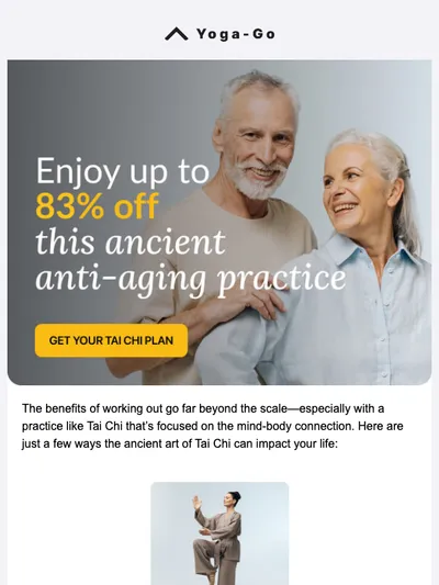 Save 83% on your Tai Chi series.