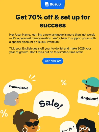 70% off? Access early savings 💡