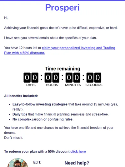 Alert: You have 12 hours to activate your custom plan!