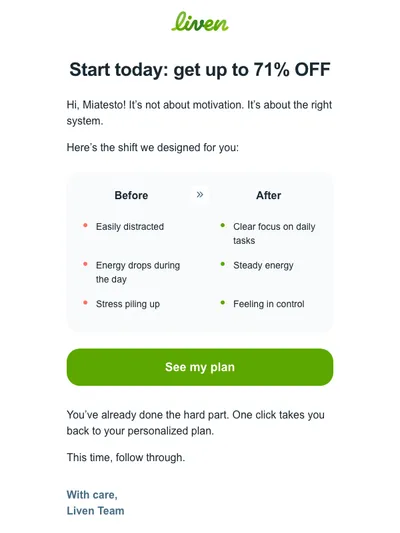 Let’s get you from now → your goal
