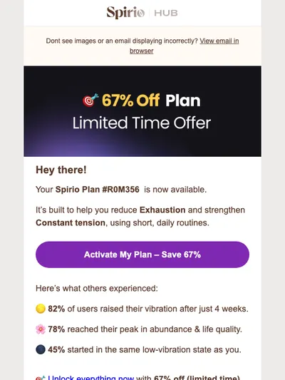 Your plan is live – unlock now with 67% off