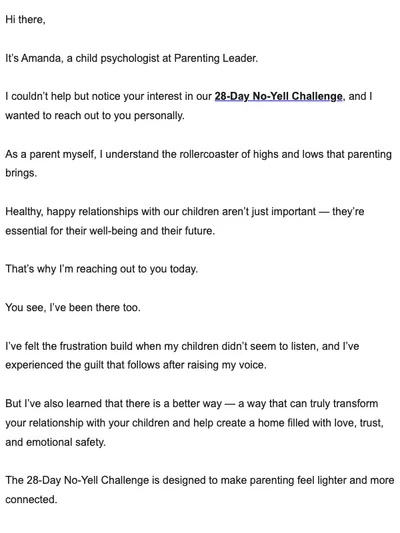 I wanted to reach out about the No-Yelling Challenge