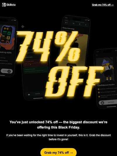 🔥 74% off is back