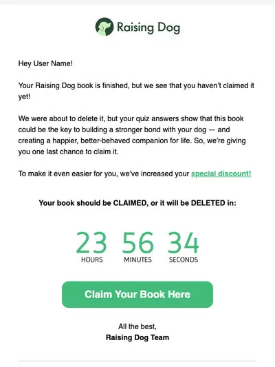 User Name, your book #RD17P0 will be deleted