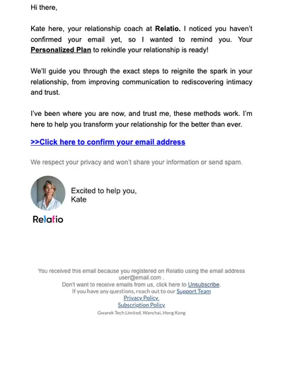 Reminder - confirm your email