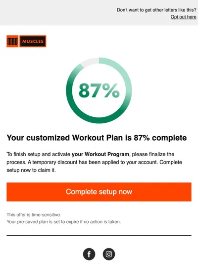 [Update] Your Workout Plan is 87% complete 🙈