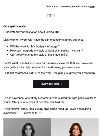 One last thing about your style plan