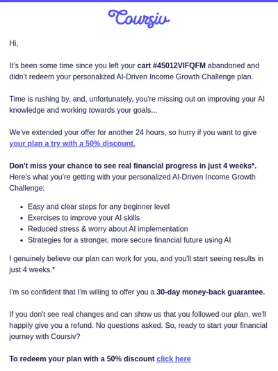 Your plan is still in your cart - here's how to claim it