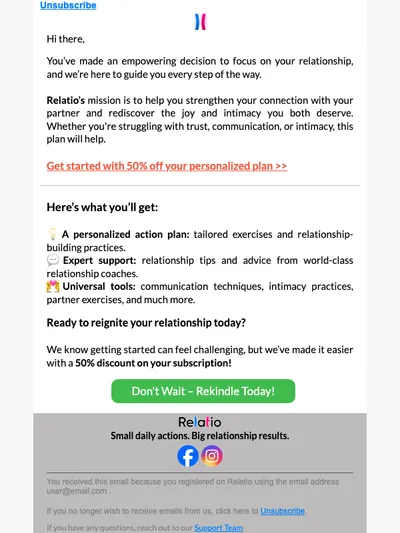 Ready to Rekindle Your Relationship? 50% Off Your Plan!