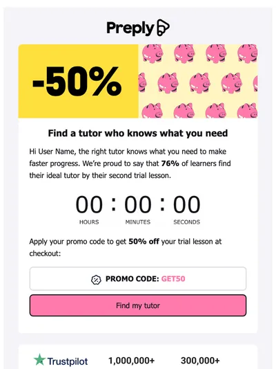 Hurry, claim your half-price trial lesson 💰
