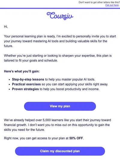 Your Personal Plan is Ready