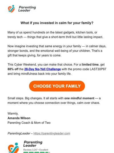 Quick thought: What if you invested in calm for your family?