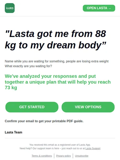 "Lasta got me from 88 kg to my dream body”