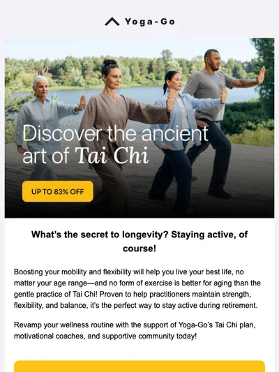 Pledge to follow the Tai Chi plan and save up to 83%!