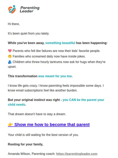 Your child misses the parent you wanted to become