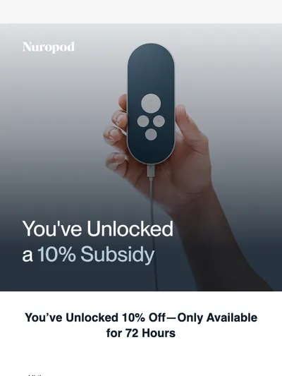 Your 10% subsidy expires in 72 hours