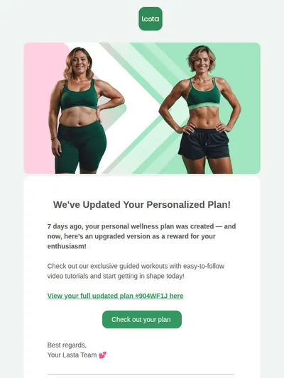 Your Personalized Plan Has Been Updated! 💪
