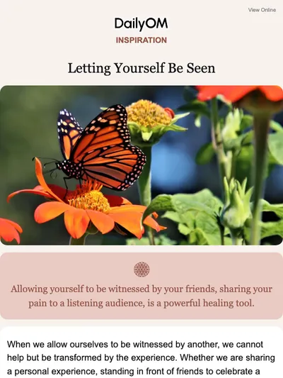 Letting Yourself Be Seen