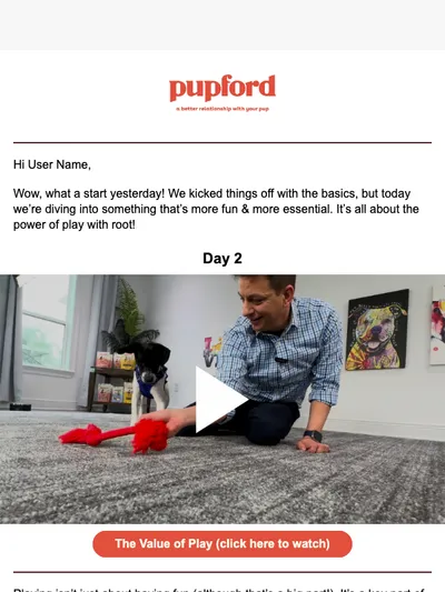 🎉 Day 2: Discover the Joy of Playing with Your Pup!